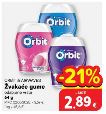 ORBIT ILI AIRWAVES Žvakaće gume
