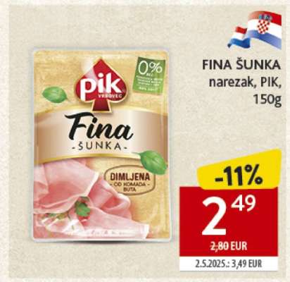 FINA ŠUNKA narezak, PIK, 150g