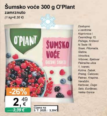 Šumsko voće 300 g O'Plant