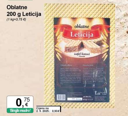 Oblatne 200 g Leticija