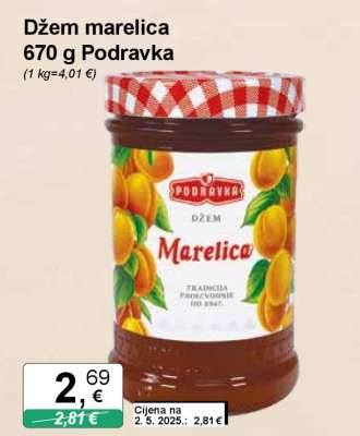 Džem marelica 670 g Podravka