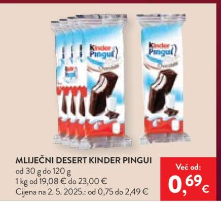 Mliječni desert Kinder Pingui