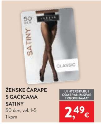 Ženske čarape s gaćicama Satiny