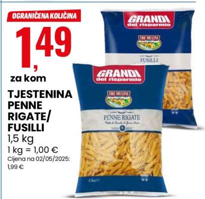 TJESTENINA PENNE RIGATE/FUSILLI