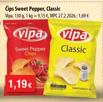 Čips Sweet Pepper, Classic