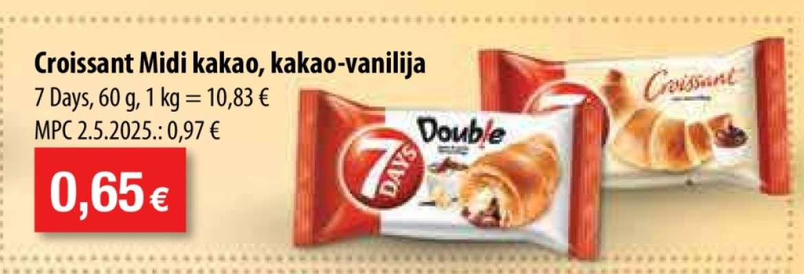 Croissant Midi kakao, kakao-vanilja