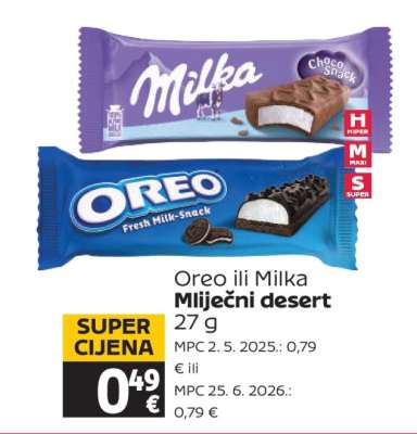 Oreo ili Milka Mlječni desert