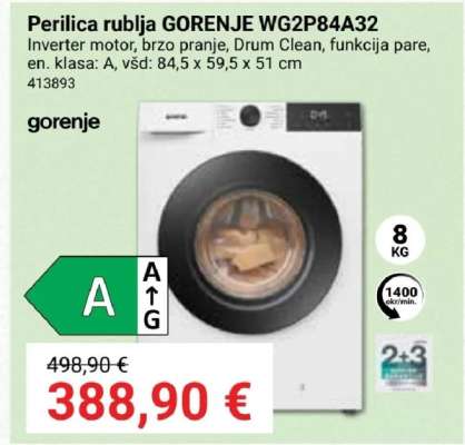 Perilica rublja GORENJE WG2P84A32