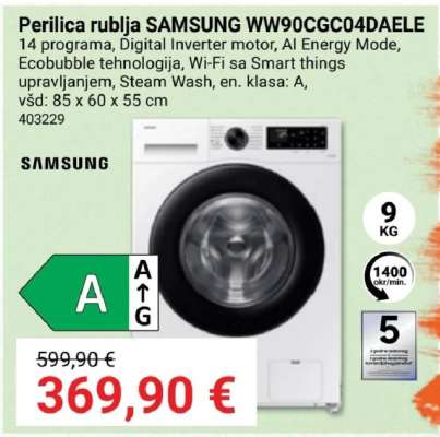 Perilica rublja SAMSUNG WW90CGC04DAELE