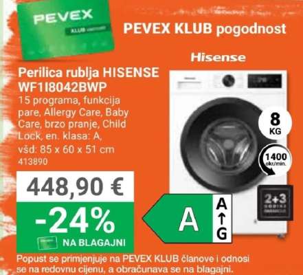 Perilica rublja HISENSE WF1I8042BWP