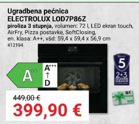Ugradbena pećnica ELECTROLUX LOD7P86Z
