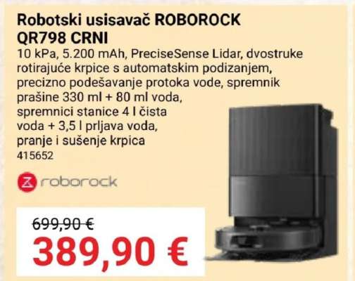 Robotski usisavač ROBOROCK QR798 CRNI