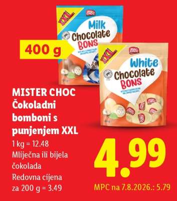 MISTER CHOC Čokoladni bomboni s punjenjem XXL