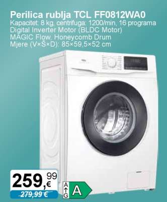 Perilica rublja TCL FF0812WA0