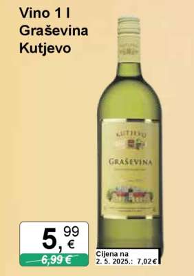 Vino 1 l Graševina Kutjevo