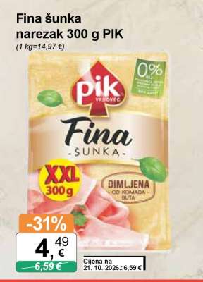 Fina šunka narezak 300 g PIK