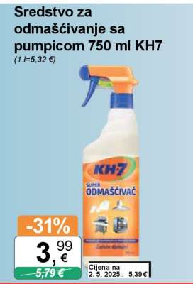 Sredstvo za odmašćivanje sa pumpicom 750 ml KH7
