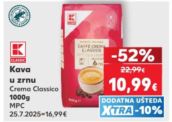 Kava u zrnu Crema Classico 1000g