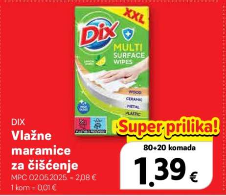 DIX Vlažne maramice za čišćenje