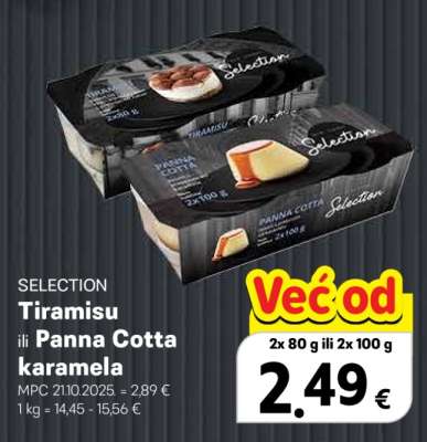SELECTION Tiramisu ili Panna Cotta karamela