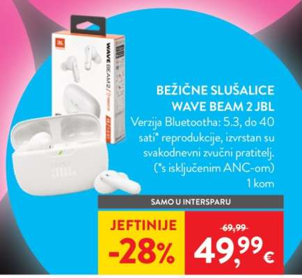 BEŽIČNE SLUŠALICE WAVE BEAM 2 JBL