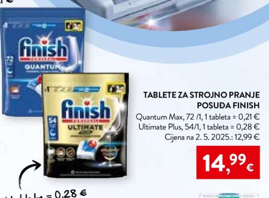 Tablete za strojno pranje posuđa Finish